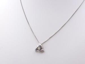 Pt900/K18/Pt850 ダイヤ 0.09ct ネックレス 2.9g